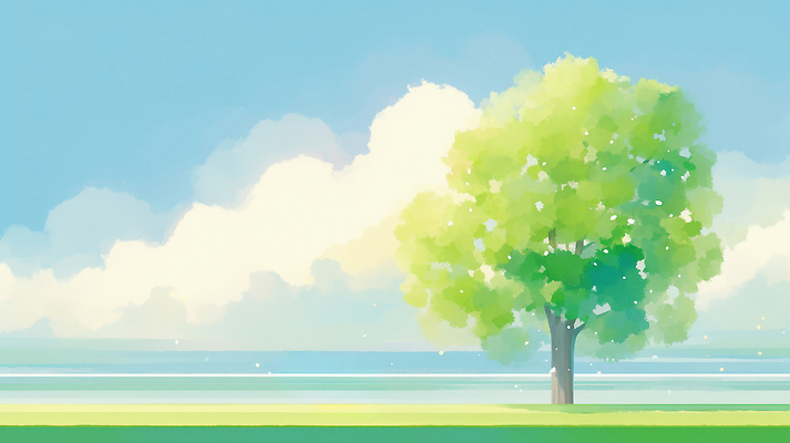 자연요소 식물 계절 태양 야외활동 생태계 파일형식 바다 나무 풍경 자연 여름 초원 햇빛 빛 잔디 생명 조화 소풍 국내일러스트 일러스트 JPG 구름