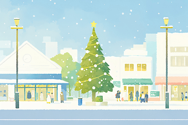 식물 계절 기념일 다수 크리스마스 관계 휴식 사람 파일형식 겨울 크리스마스트리 거리 여러명 쇼핑 산책 풍경 도시 장식 축제 상점 따뜻함 휴일 나무 조명 감정 가족 친구 국내일러스트 일러스트 JPG