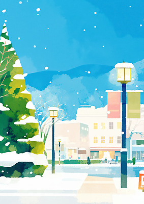 식물 건축물 계절 기념일 감정 컬러 다수 크리스마스 사람 파일형식 겨울 도시 거리 크리스마스트리 여러명 즐거움 풍경 산 조명 나무 건물 하늘 파란색 흰색 축제 장식 국내일러스트 일러스트 JPG