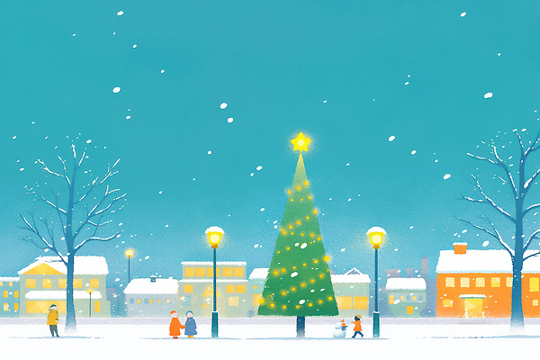 식물 계절 기념일 감정 다수 크리스마스 관계 사람 파일형식 겨울 크리스마스트리 가족 친구 즐거움 거리 조명 따뜻함 풍경 도시 나무 산타클로스 빛 축제 이벤트 여러명 국내일러스트 일러스트 JPG