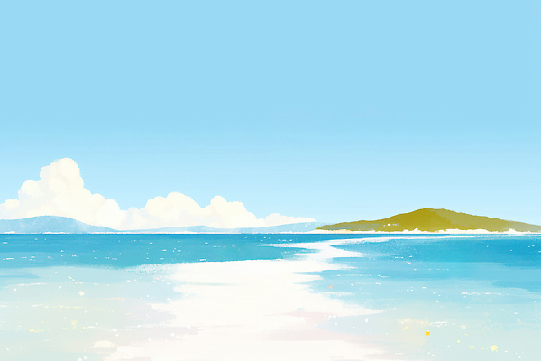 자연요소 계절 바다 컨셉 날씨 그림 생태계 파일형식 해변 모래사장 섬 풍경 자연 평화 여행 여름 수평선 휴식 태양 바람 풍경화 국내일러스트 일러스트 JPG