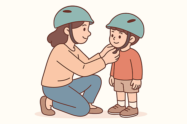 교육 감정 컨셉 가족 관계 표정 사람 바이크 보호장비 파일형식 벡터 자전거 헬멧 안전 부모 어린이 보호 모션 사랑 웃음 따뜻함 순간 가르침 놀이 외출 소통 즐거움 풍경 일러스트 국내일러스트 AI파일