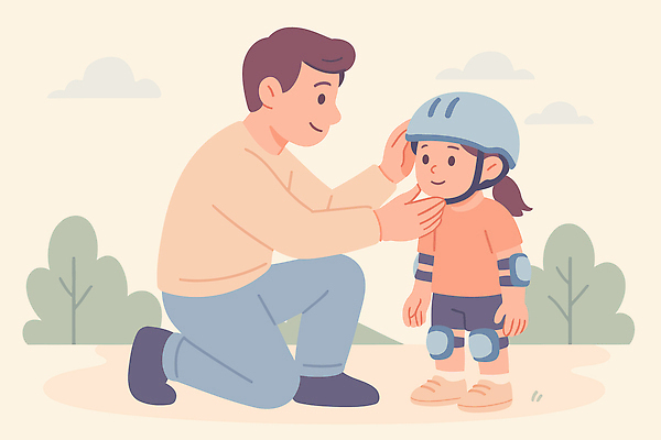 공공시설 교육 감정 가족 관계 표정 사람 바이크 장비 보호장비 파일형식 벡터 아빠 어린이 자전거 헬멧 공원 준비 모션 안전 웃음 사랑 학습 놀이 스포츠 청소년 즐거움 친구 일러스트 국내일러스트 AI파일
