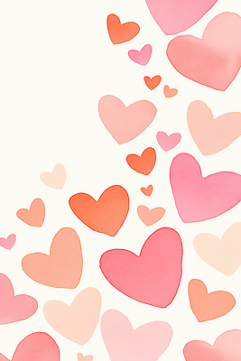 모양 감정 컬러 컨셉 무늬 파일형식 하트 사랑 디자인 이미지 감성 백그라운드 예술 따뜻함 행복 패턴 분홍색 창의성 표현 일러스트 국내일러스트 JPG 수채화