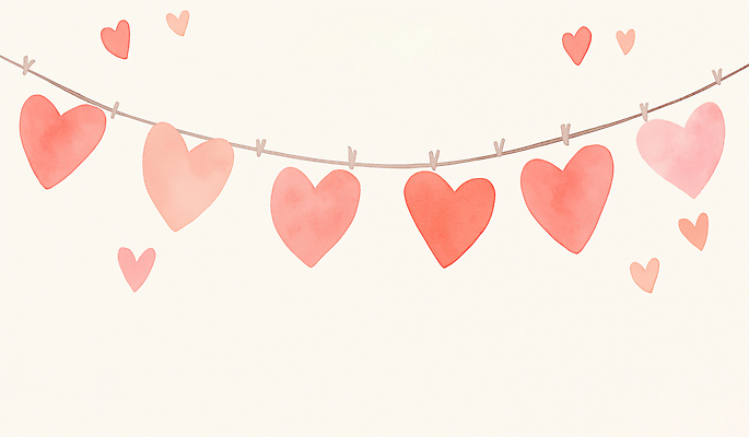 모양 감정 컬러 컨셉 감각 파일형식 하트 장식 사랑 백그라운드 분홍색 아기자기 표정 디자인 줄 꾸미기 예술 귀여움 부드러움 분위기 크기 감성 일러스트 국내일러스트 JPG 수채화