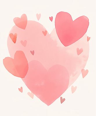 모양 감정 컬러 컨셉 무늬 미술도구 감각 파일형식 하트 사랑 물감 예술 백그라운드 색감 크기 디자인 추상 부드러움 따뜻함 장면 표현 뷰티풀 창의력 소통 일러스트 국내일러스트 JPG 수채화 분홍색