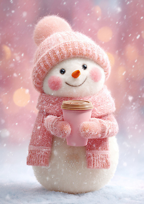 편집이미지 계절 감정 음료 컬러 컨셉 목도리 파일형식 눈사람 겨울 분홍색 따뜻한음료 스카프 행복 귀여움 풍경 빛 아이템 JPG 이미지편집