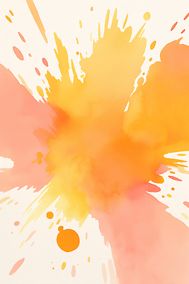 컬러 컨셉 모션 미술도구 파일형식 효과 수채화 예술 백그라운드 주황색 분홍색 디자인 감정 밝음 역동적 뷰티풀 화려 표현 그리기 물감 일러스트 국내일러스트 JPG 폭발 번짐