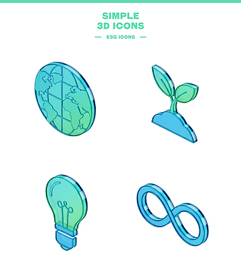 아이콘 교육 환경 친환경 경영 파일형식 지구 식물 전구 무한 디자인 모던 생태학 에너지 재활용 PSD ESG 3D아이콘