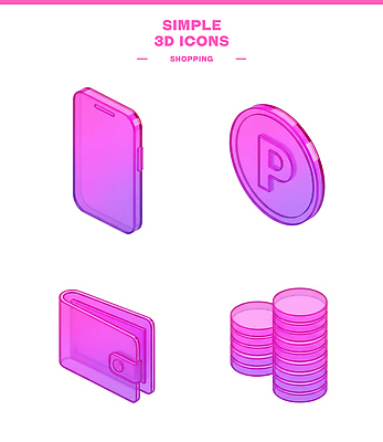 아이콘 컬러 돈 핸드폰 스마트기기 디지털합성 파일형식 쇼핑 3D 디자인 스마트폰 동전 지갑 분홍색 그래픽 단순화된 벡터 표현 디지털 3D아이콘 PSD