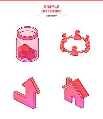 PSD 아이콘 주택 여러명 3D아이콘 동전 봉사 도움 그룹 상승 기부 자선 다수 컨셉 돈 사람 건물 파일형식