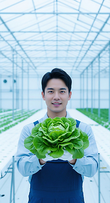 JPG 식물 편집이미지 농업 웃음 농작물 농장 수확 농촌 농부 상추 친환경 온실 의료성형뷰티 편집실사 직업 산업 채소 표정 환경 시골 CG 파일형식