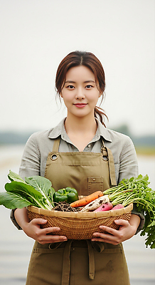 JPG 식물 편집이미지 여자 밭 농업 채소 자연 건강 농장 바구니 환경 농촌 신선 작업 농부 유기농 색감 의료성형뷰티 편집실사 직업 웰빙 산업 사람 시골 CG 생태계 파일형식