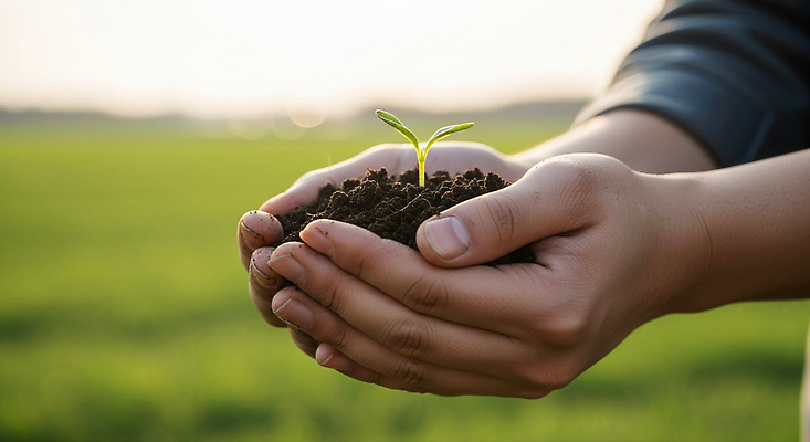 JPG 식물 편집이미지 손 농업 자연 생명 건강 잔디 초원 파란색 새싹 환경 희망 흙 성장 농촌 농부 시작 의료성형뷰티 편집실사 직업 감정 산업 컬러 신체부위 시골 CG 생태계 파일형식