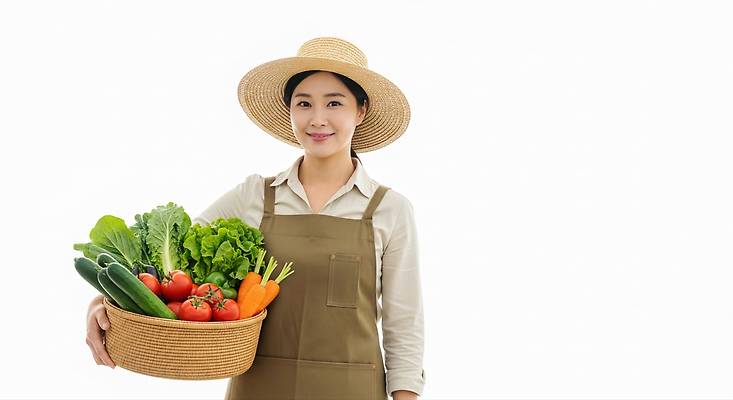 JPG 식물 편집이미지 여자 농업 채소 방울토마토 자연 웃음 농작물 바구니 농사 수확 농촌 신선 농부 유기농 건강식 의료성형뷰티 편집실사 직업 웰빙 산업 음식 토마토 표정 사람 시골 CG 생태계 파일형식