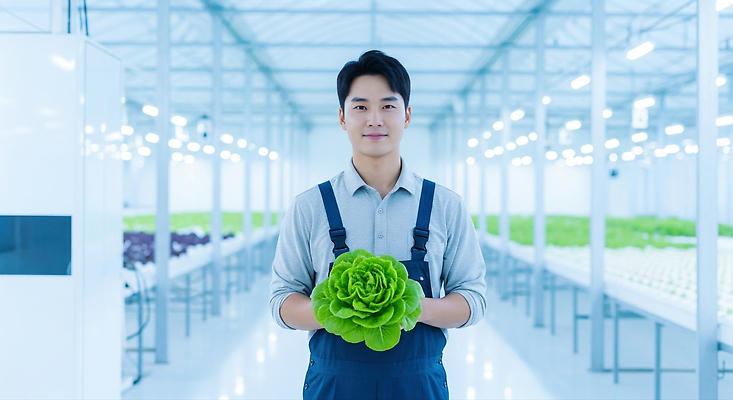 JPG 편집이미지 남자 음식 농업 채소 생명 미소 농작물 농장 환경 농사 수확 농촌 신선 농부 상추 온실 청정 의료성형뷰티 편집실사 직업 산업 표정 사람 시골 CG 파일형식