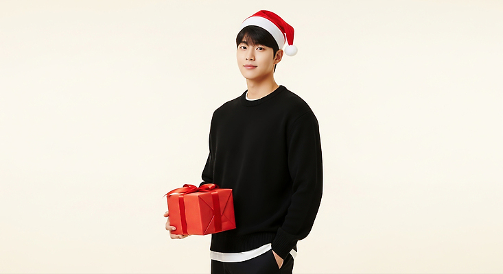 모자_잡화 계절 기념일 감정 컨셉 크리스마스 휴가 사람 CG 파일형식 겨울 남자 산타모자 선물 따뜻함 행운 행복 즐거움 편집이미지 편집실사 JPG 의료성형뷰티 홀리데이