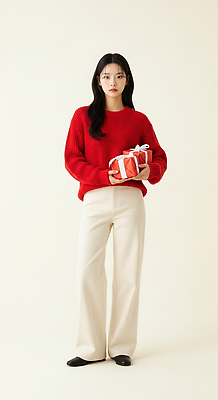 기념일 감정 휴가 사람 CG 파일형식 여자 선물 행복 포즈 패션 스타일 옷 촬영 주목 단순화된 백그라운드 모델 편집이미지 편집실사 JPG 의료성형뷰티 크리스마스 홀리데이