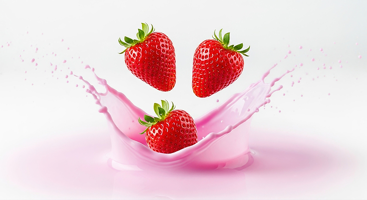 자연요소 감정 음료 컬러 과일 CG 생태계 파일형식 딸기 물 분홍색 신선 색감 장면 자연 즐거움 생동감 주스 편집이미지 편집실사 JPG