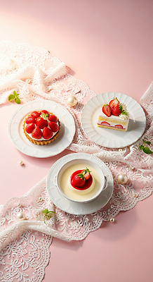 음식 빵 분홍색 백그라운드 과일 디저트 제과제빵 맛 크림 CG 파이_빵 파일형식 딸기 케이크 생크림 푸딩 타르트 상차림 분홍색배경 장식 달콤 제빵 식사 편집이미지 편집실사 JPG