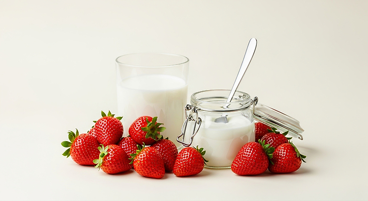 JPG 편집이미지 과일 재료 가정 자연 딸기 디저트 건강 요리 식사 우유 설탕 상큼 색감 편집실사 AI포토 AI콘텐츠 음식 유제품 CG 생태계 파일형식