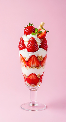 JPG 편집이미지 과일 딸기 아이스크림 디저트 컵 여름 달콤 맛 생크림 상큼 층 편리함 그래놀라 편집실사 AI포토 AI콘텐츠 식기 계절 음식 컨셉 크림 CG 파일형식