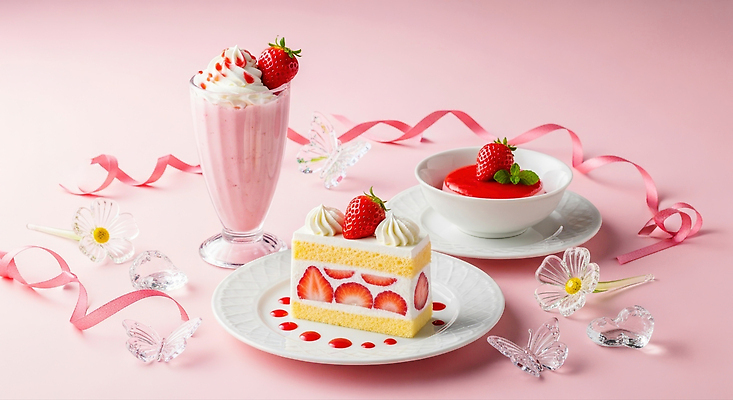 감정 음료 음식 컬러 과일 디저트 크림 CG 파일형식 딸기 케이크 생크림 쉐이크 상차림 분홍색 조명 장식 베리 즐거움 편집이미지 편집실사 JPG
