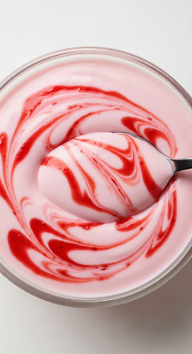 식기 음식 컬러 과일 유제품 수저 맛 CG 파일형식 요거트 디저트 분홍색 맛있는 식사 숟가락 그릇 혼합 달콤 편집이미지 편집실사 JPG 딸기