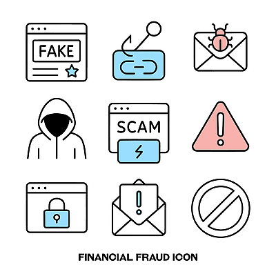 아이콘 인터넷 경고 안전 금융 이메일 암호 예방 잠금 보안 해킹 사이버범죄 악성코드 피싱 2D아이콘 AI파일 경제 범죄 파일형식 벡터