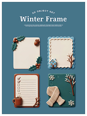 PSD 편집이미지 디자인 컬러 백그라운드 겨울 프레임 장식 인테리어 크리스마스트리 편안함 오브젝트 스노우 체크리스트 편집3D 계절 크리스마스 3D 감각 파일형식