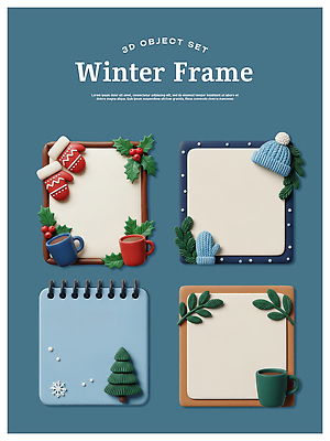 PSD 편집이미지 디자인 컬러 크리스마스 겨울 주택 프레임 장식 인테리어 편안함 오브젝트 조화 수공예 테마 편집3D 계절 기념일 건물 3D 감각 공예 파일형식