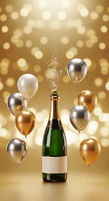 편집이미지 기념일 컬러 컨셉 주류 이벤트 파일형식 샴페인 축하 파티 코르크 거품 풍선 금색 은색 분위기 장식 생일 음료 JPG 이미지편집