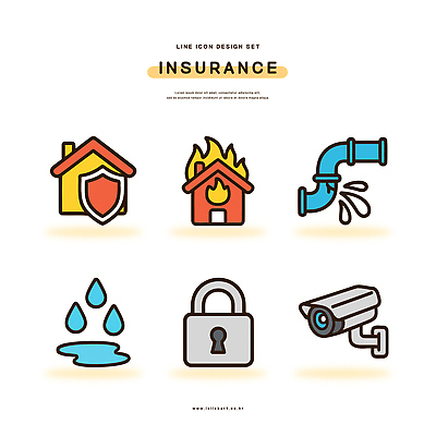 아이콘 디자인 주택 안전 재산 보호 서비스 모던 재해 보안 감시카메라 보험 누수 방화 2D아이콘 AI파일 컨셉 건물 금융 카메라 파일형식 벡터