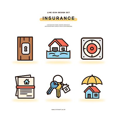 아이콘 디자인 우산 주택 안전 재산 보호 위험 계약 키_신체 예방 문서 보험 보장 재정 2D아이콘 AI파일 컨셉 신체 비즈니스 건물 금융 파일형식 벡터