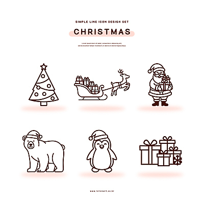 디자인 크리스마스 겨울 일러스트 사슴 선물 장식 크리스마스트리 산타클로스 축제 기쁨 펭귄 북극곰 선물꾸러미 국내일러스트 AI파일 계절 기념일 감정 곰 포유류 조류 파일형식 벡터