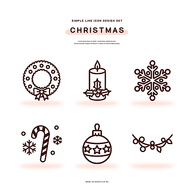 디자인 기념일 별 크리스마스 일러스트 초 사탕 장식 크리스마스트리 화환 눈송이 풍선 국내일러스트 AI파일 자연요소 꽃 디저트 눈_날씨 이벤트 파일형식 벡터