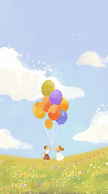 식물 계절 감정 컨셉 모션 사람 친구 야외활동 생태계 파일형식 어린이 풍선 초원 하늘 행복 뷰티풀 자연 손잡기 놀기 자유 소풍 꽃 밝은색 여름 즐거움 우정 일러스트 국내일러스트 JPG
