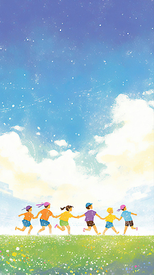 계절 감정 컬러 컨셉 관계 모션 표정 사람 생태계 파일형식 놀이 하늘 손잡기 즐거움 친구 웃음 자연 파란색 야외 봄 여름 자유 달리기 행복 어린이 만남 유대감 일러스트 국내일러스트 JPG