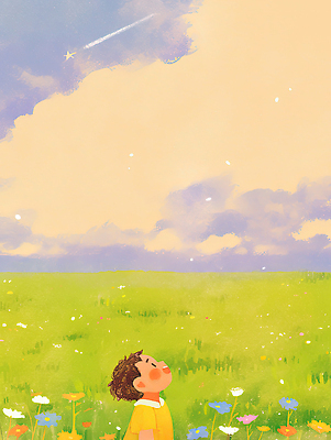 식물 계절 감정 컨셉 표정 사람 생태계 파일형식 어린이 하늘 유성 초원 꽃 희망 소원 자연 평화 여름 밝은색 웃음 그림 꿈 기쁨 뷰티풀 순수 일러스트 국내일러스트 JPG