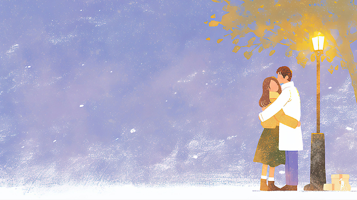 계절 공공시설 감정 컨셉 관계 안기 감각 파일형식 겨울 커플 포옹 사랑 가로등 따뜻함 순간 편안함 만남 테마 거리 선물 분위기 빛 친구 행복 일러스트 국내일러스트 JPG