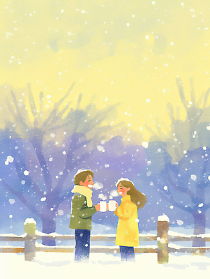 식물 계절 감정 음료 컨셉 관계 표정 말하기 생태계 파일형식 겨울 대화 따뜻한음료 친구 사랑 스노우 장면 나무 풍경 차가움 웃음 오후 따뜻함 자연 거리 만남 분위기 컬러 일러스트 국내일러스트 JPG