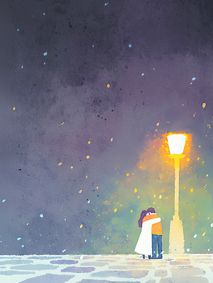 계절 공공시설 감정 별 컨셉 관계 안기 휴식 빛 파일형식 가로등 커플 포옹 별빛 로맨틱 풍경 사랑 따뜻함 조명 소통 분위기 하늘 예술 캐릭터 상징 겨울 산책 일러스트 국내일러스트 JPG