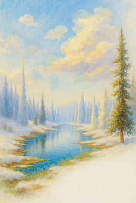 식물 계절 컨셉 숲 생태계 파일형식 겨울 풍경 자연 호수 나무 평화 차가움 뷰티풀 휴식 고요 숲속 드넓은 조화 JPG 일러스트 국내일러스트