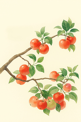 식물 계절 산업 컬러 농업 채소 과일 태양 생태계 파일형식 사과 나무 가지 열매 잎 빨간색 그림 자연 수채화 풍경 여름 햇빛 뷰티풀 생명 성장 농장 JPG 일러스트 국내일러스트