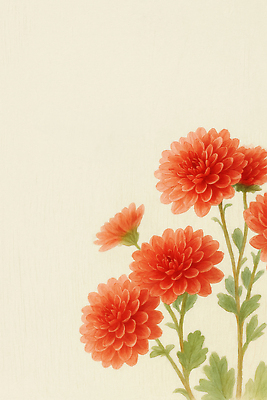 식물 꽃 컬러 컨셉 태양 생태계 파일형식 국화 정원 빨간색 자연 생명 잎 계절 뷰티풀 화사함 오후 햇빛 평화 디자인 JPG 일러스트 국내일러스트