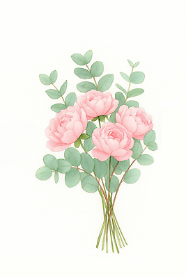 식물 계절 꽃 감정 컬러 컨셉 이벤트 생태계 파일형식 장미 꽃다발 분홍색 뷰티풀 화사함 신선 자연 장식 생명 봄 정원 사랑 결혼 선물 축하 JPG 일러스트 국내일러스트