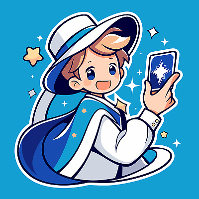 캐릭터 별 예술 백그라운드 일러스트 미소 소년 파란색 빛 꿈 마술 마법사 망토 즐거움 창의성 환상 국내일러스트 AI파일 자연요소 남자 감정 어린이 컬러 컨셉 표정 파일형식 벡터