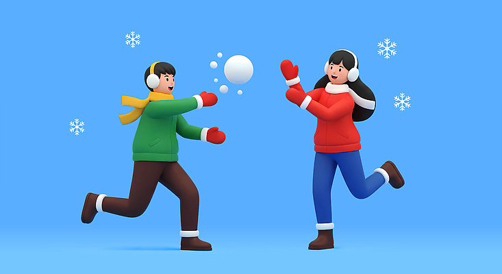 PSD 편집이미지 행복 어린이 겨울 모션 놀이 웃음 친구 놀이공원 즐거움 눈싸움 편집3D 계절 감정 관계 눈_날씨 표정 사람 3D 테마파크 싸움 파일형식