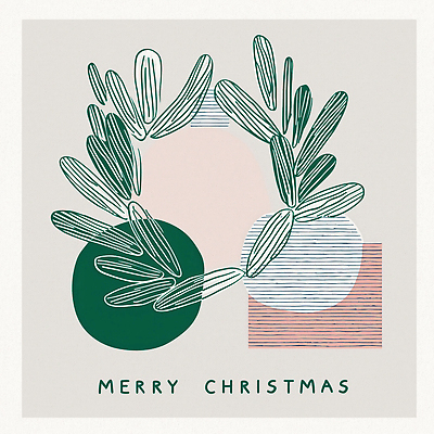 도형 식물 계절 기념일 크리스마스 카드_감사 이벤트 파일형식 장식 겨울 잎 컬러 따뜻함 디자인 그림 감정 축제 선 원형 백그라운드 크리스마스카드 일러스트 국내일러스트 JPG