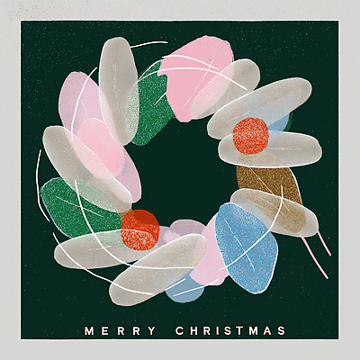 도형 디자인 계절 기념일 꽃 컨셉 이벤트 파일형식 크리스마스 화환 장식 원형 컬러 분위기 축제 겨울 조화 따뜻함 인테리어 일러스트 국내일러스트 JPG